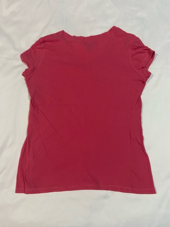 U.S. Polo Assn. Women's V-Neck Tee in Deep Pink - Picture 2 of 4